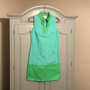 Sail to Sable Teal and Lime Green Shift Dress